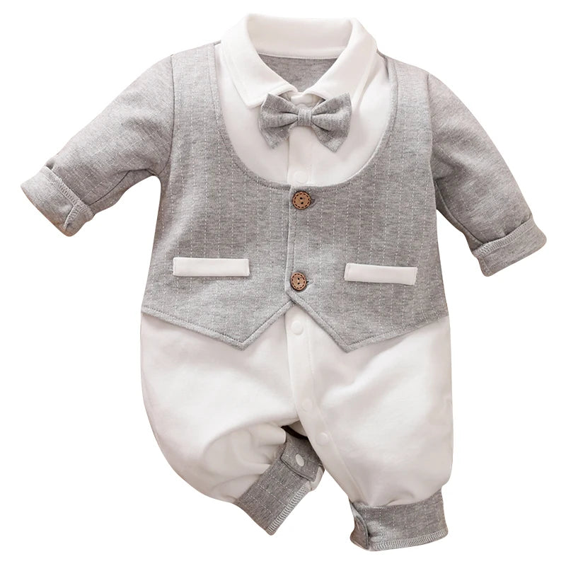 Long Sleeve Baby Boys Gentleman Suits Outfit Infant Clothes Toddler Onesie Costume Romper Jumpsuit 100% Cotton Spring and Autumn infants boys