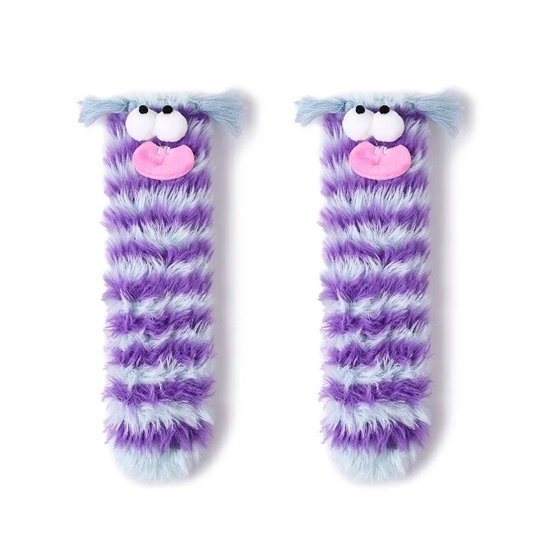 Women's Winter Socks Funny Thickened Warm Medium Tube Sock Men Warm Kawaii Cartoon Home Floor Sokken Girls Fluffy Socks