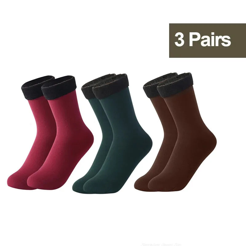 1/2/3/5/10Pairs Thermal Socks Women Winter Warm Thicken Fleece Short Socks Cashmere Wool Socks Snow Velvet Boots Home Floor Wear Socks