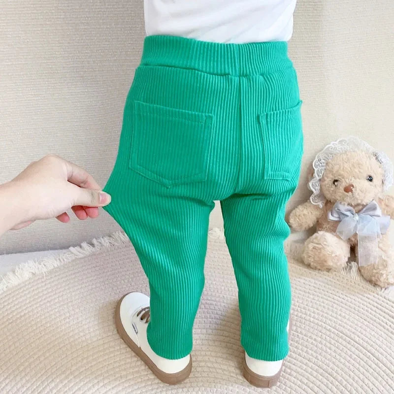 New Baby Girls Boys Leggings Cotton Big PP Pants Spring Autumn Kids Girl Pants Fashion High Waist Long Trousers Children's Pant bottom boys