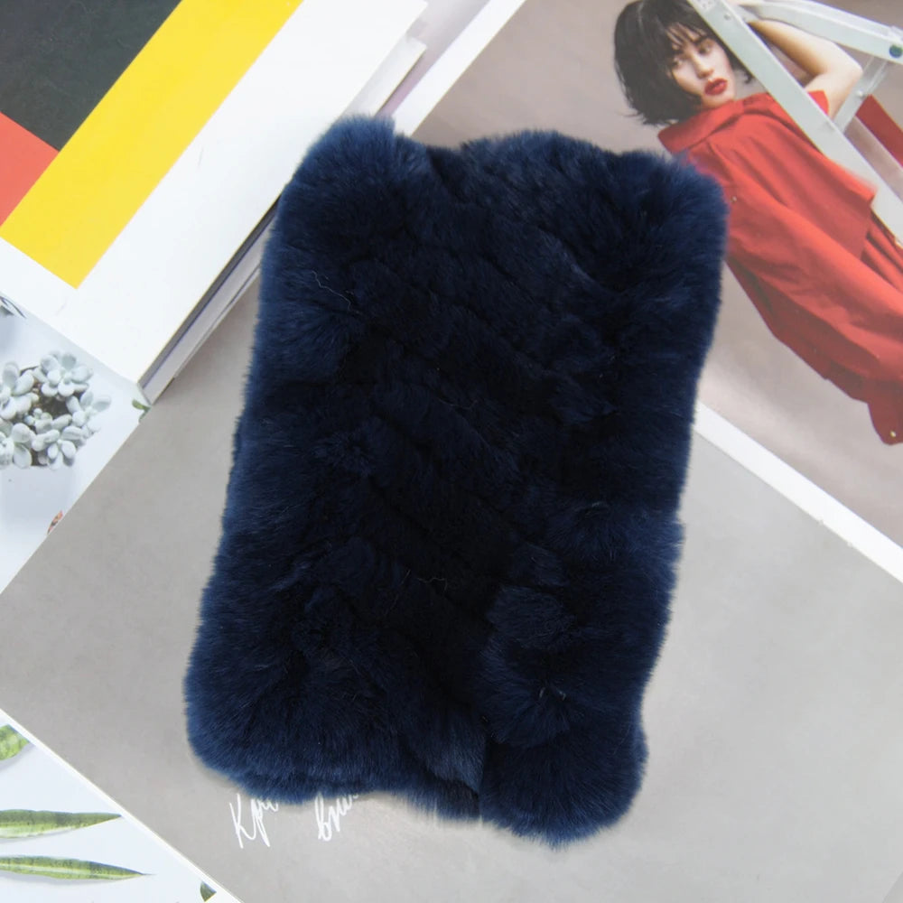 Hot Sale Brand Women Real Rex Rabbit Fur Scarf Girls Warm Soft Knitted Good Elastic Rabbit Fur Headband Natural Fur Ring Scarves scarf and shawl