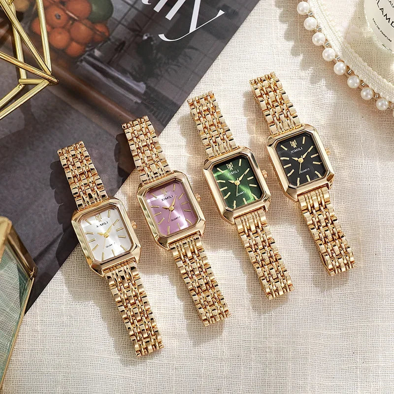 Hot Brand Stainless Steel Strap Watch Women Luxury Gift Quartz Wristwatch Student Fashion Simple Square Quartz Watches watch