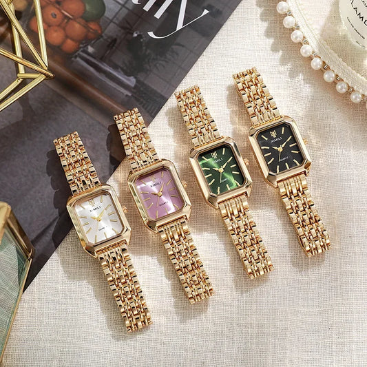 Hot Brand Stainless Steel Strap Watch Women Luxury Gift Quartz Wristwatch Student Fashion Simple Square Quartz Watches watch