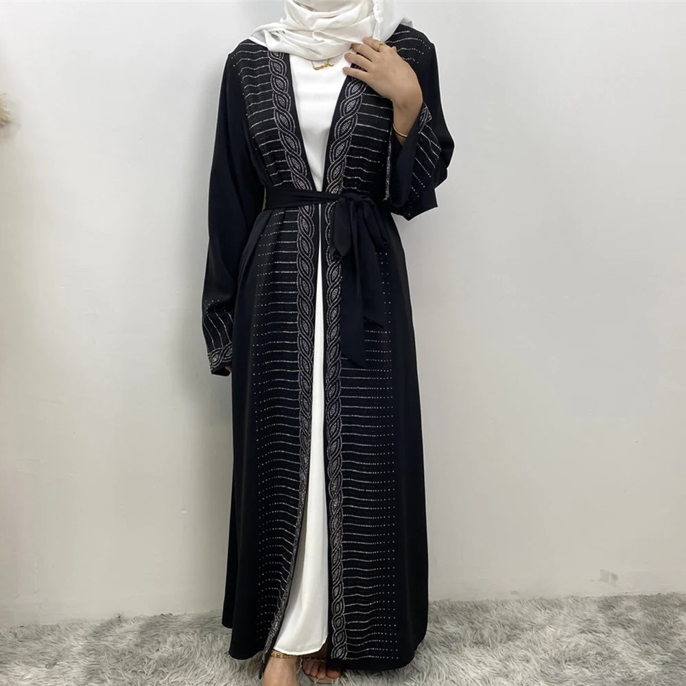 Muslim women fashion popular women's cardigan dress Dubai Africa Turkey Morocco cardigan hot selling women's clothing abaya