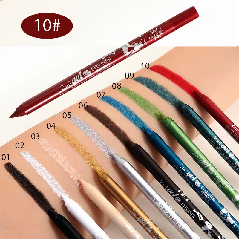 Waterproof Eyeliner Long Lasting Pencil Colourful Pigment Blue Black White Color Gel Eye Liner Pen Makeup Eye Beauty Cosmetics eyes