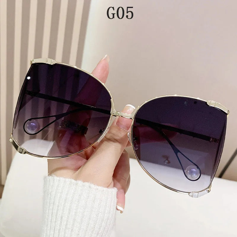 sunglasses Women 2024 Vacation Luxury Oversized Fashion Glasses Sunscreen