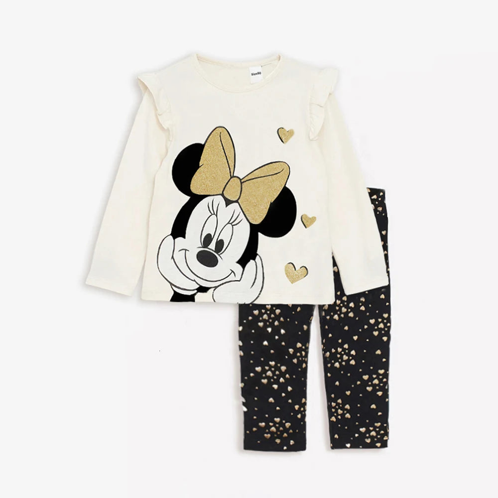 Disney Minnie Baby Girl Clothes Sets Spring Autumn 0-4Y Fashion Girls Sweatshirts + Leggings Toddler Girl Outfits Sets infants girls infants boys