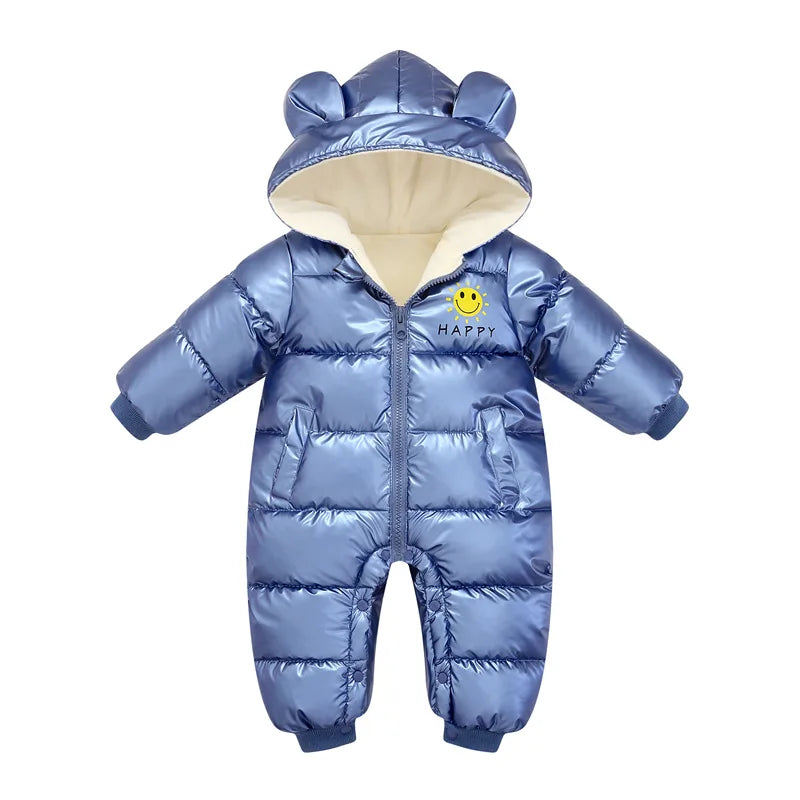 Baby Winter Snowsuit Plus Velvet Waterproof No-wash Baby Boy Jumpsuit Newborn Romper Baby Girl Overalls Infant Coat Clothes infants girls infants boys