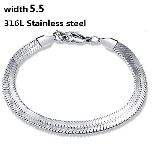 316L Stainless Steel Cuban Chain Bracelet for Men Women Figaro  Vintage Metal Viking Kpop Pulseras Emo Cute Luxury Jewelry Gift bracelete