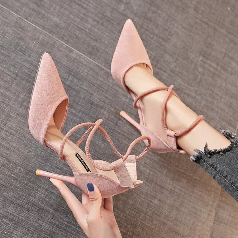 Newest Style High Heels Sexy Pumps Women Shoes 9cm Wedding Shoes for Women Bride Shallow Pointed Single heel shoes