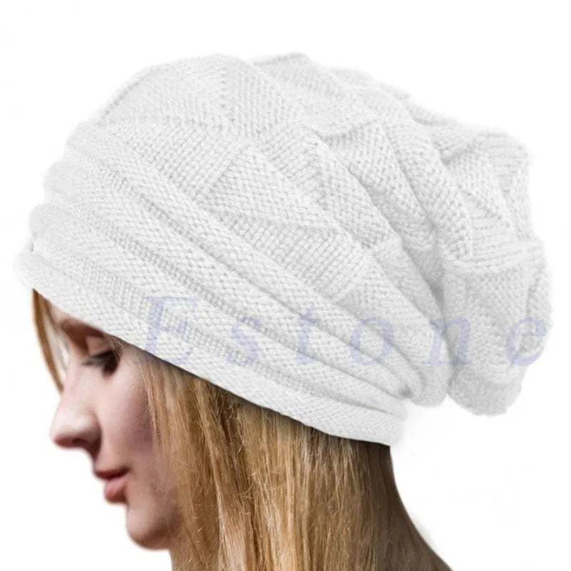 Knitted Baggy Beanie Oversized Winter Hat Ski Slouchy Cap Skullies Beanies Women Men Winter Wool Warm Cap Beanies Unisex caps