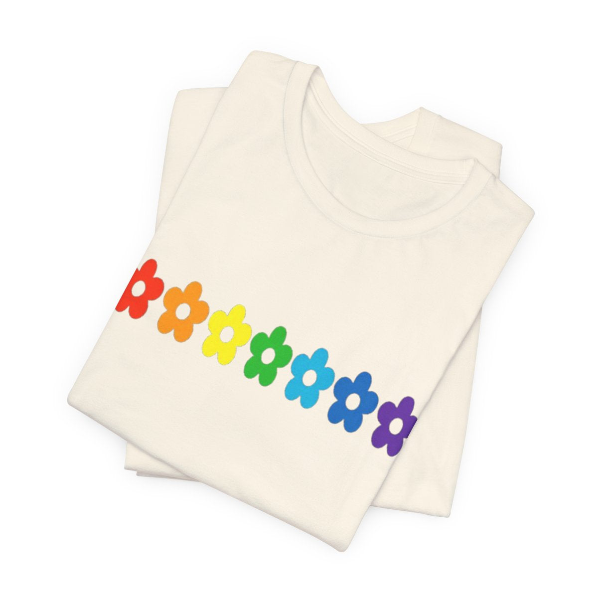 Rainbow Flower Row Tee | Pride Floral Graphic T-Shirt